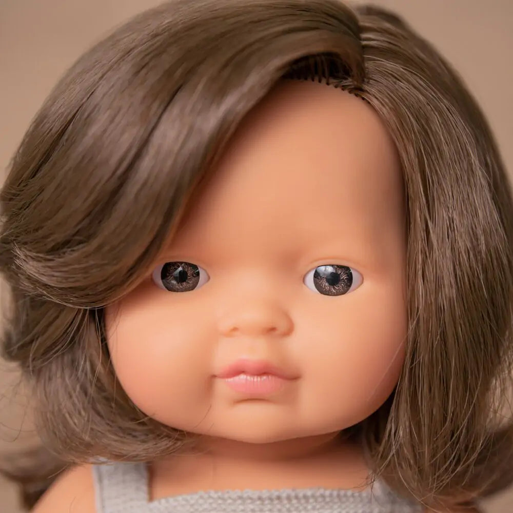 Baby Doll Caucasian Girl Brunette hair