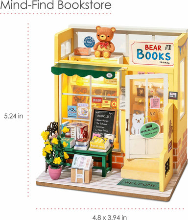 DIY Miniature Store Kit - Mind-Find Bookstore