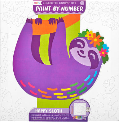 Colorific Canvas Paint By Number Kit - Happy Sloth