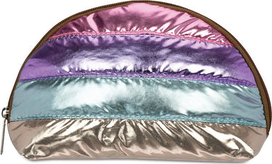 Icy Color Block Puffer Oval Cosmetic Bag