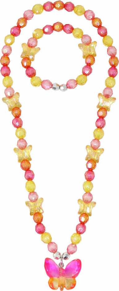 Rainbow Butterfly Necklace & Bracelet Set