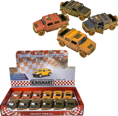 5" Die Cast Pull Back Hummer Muddy SUV (assortment - sold individually)