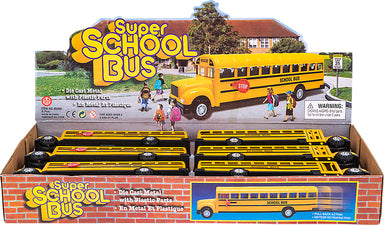 8.5" Die-cast Pull Back School Bus (6pcs/ Display)