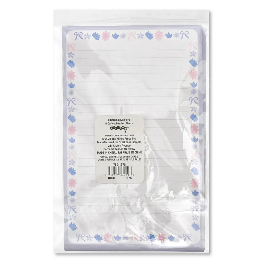 Floral Stripe Foldover Cards