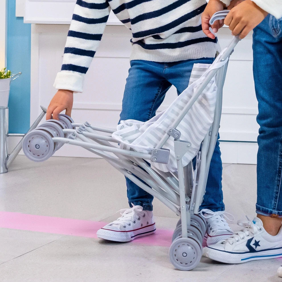JC Toys Nonis Boutique Twin Doll Stroller - Grey Elephant Double Stroller