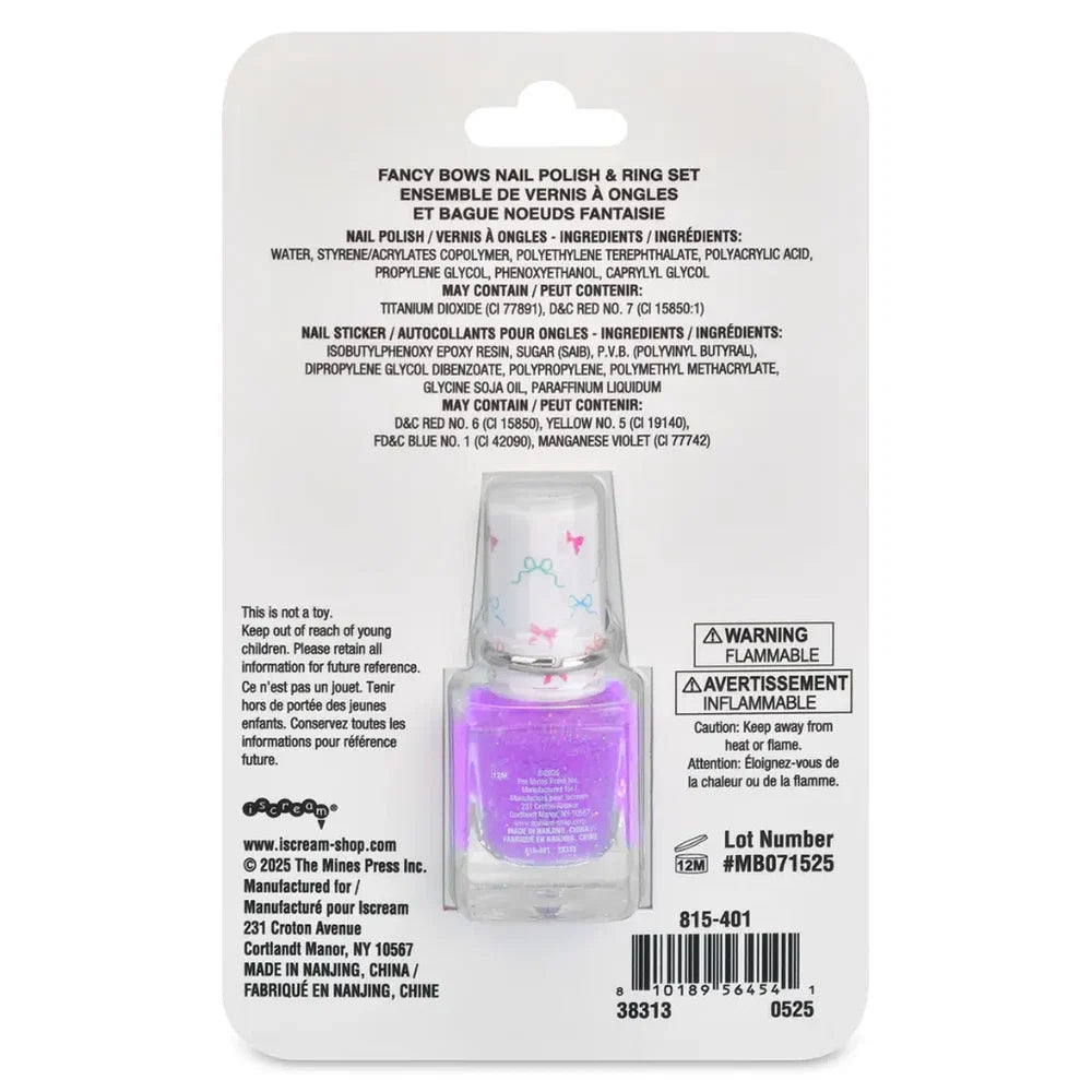 Fancy Bows Nail Polish Ring Set