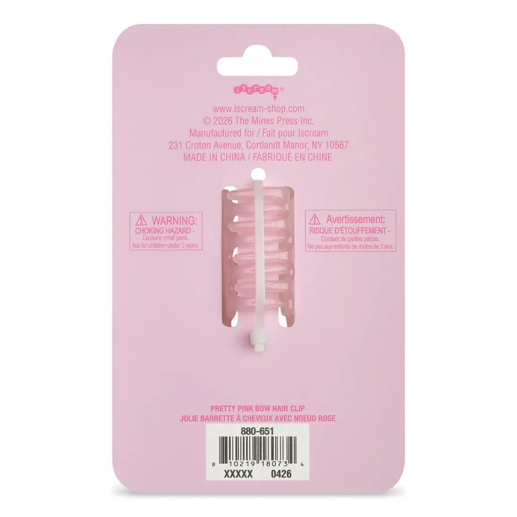 Pretty Pink Bow Hair Clip