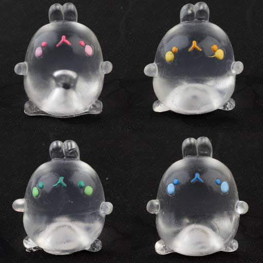 Molang Clear Mochi Squishy Figure Fidget Toy