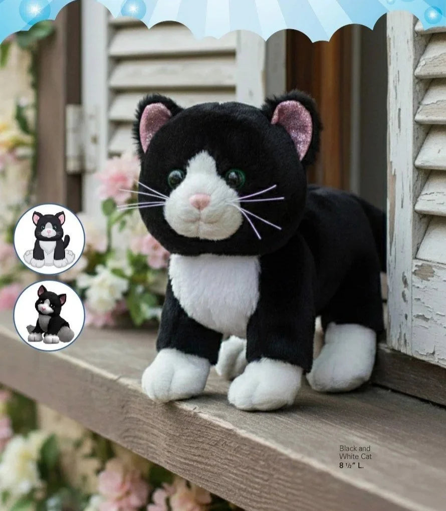 8.5" BLACK AND WHITE CAT