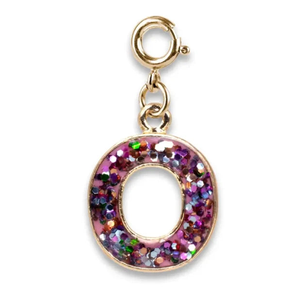 Gold Glitter Initials - O Charm
