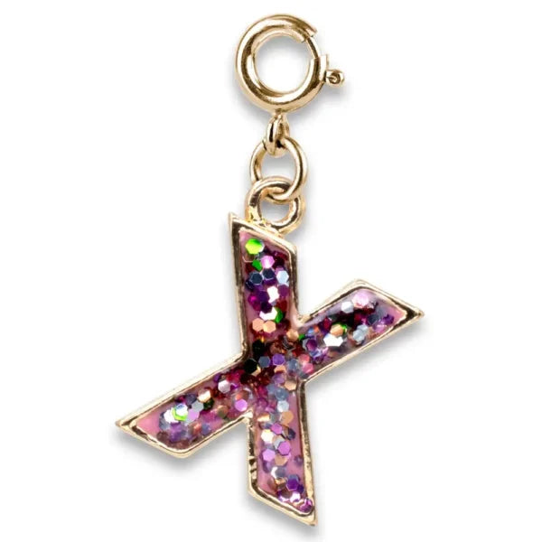 Gold Glitter Initials - X Charm