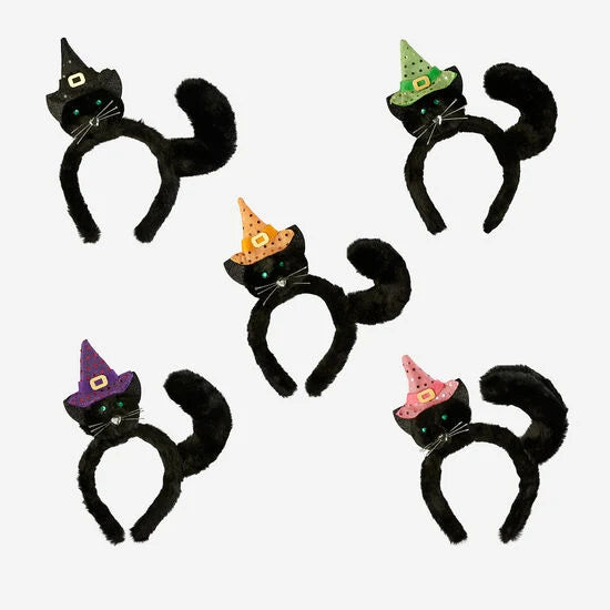 Cat w/ Witch Hat Headband, Assortment
