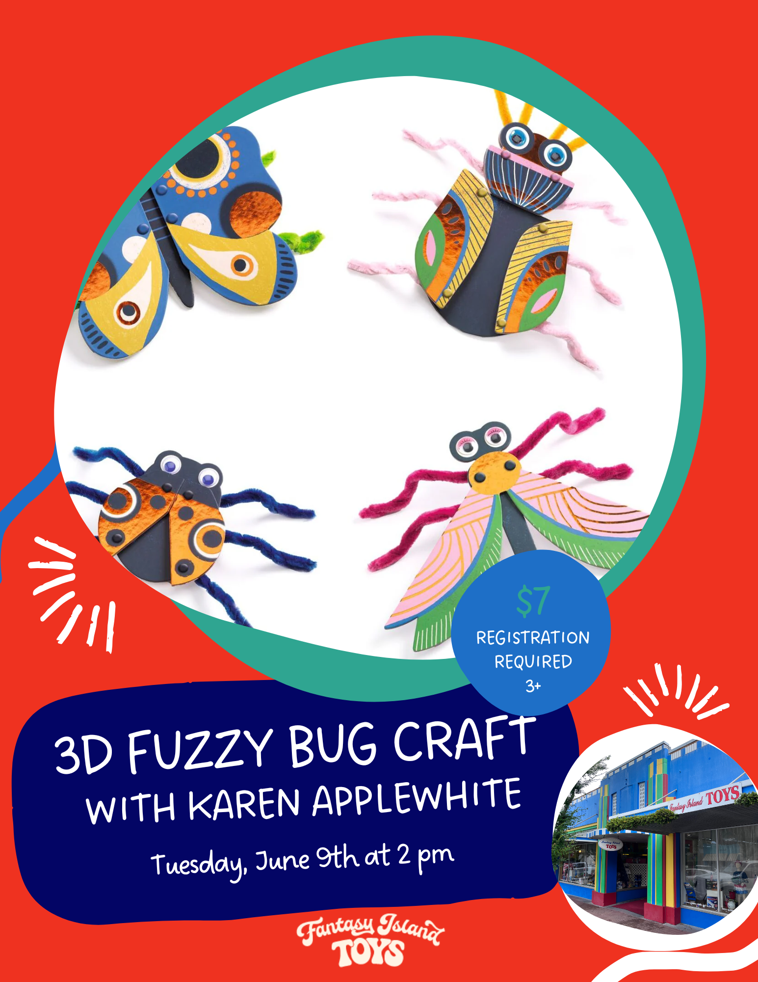 June 9 - 3D Fuzzy Bugs Craft