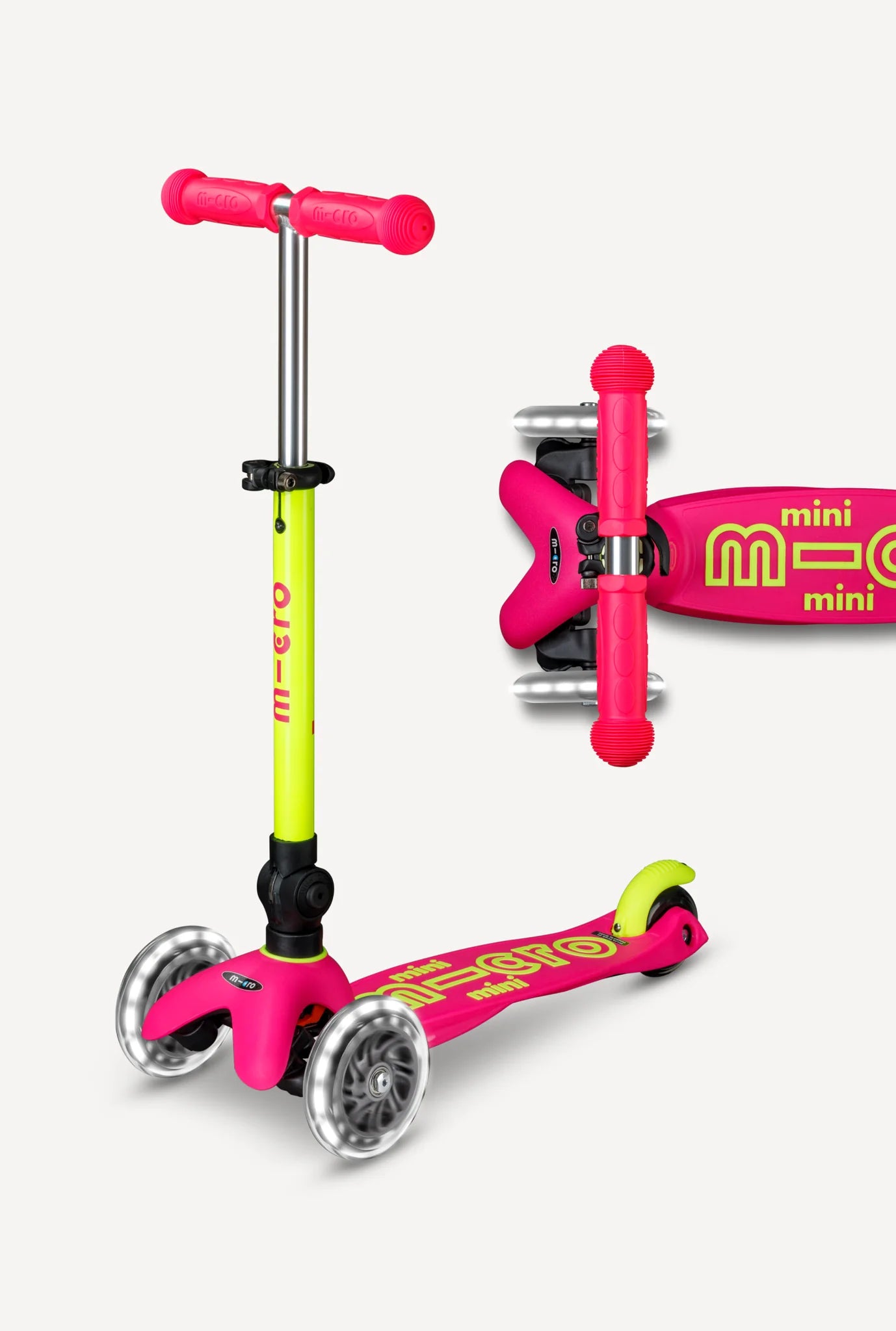 Mini Deluxe Foldable LED Scooter - Neon Colors