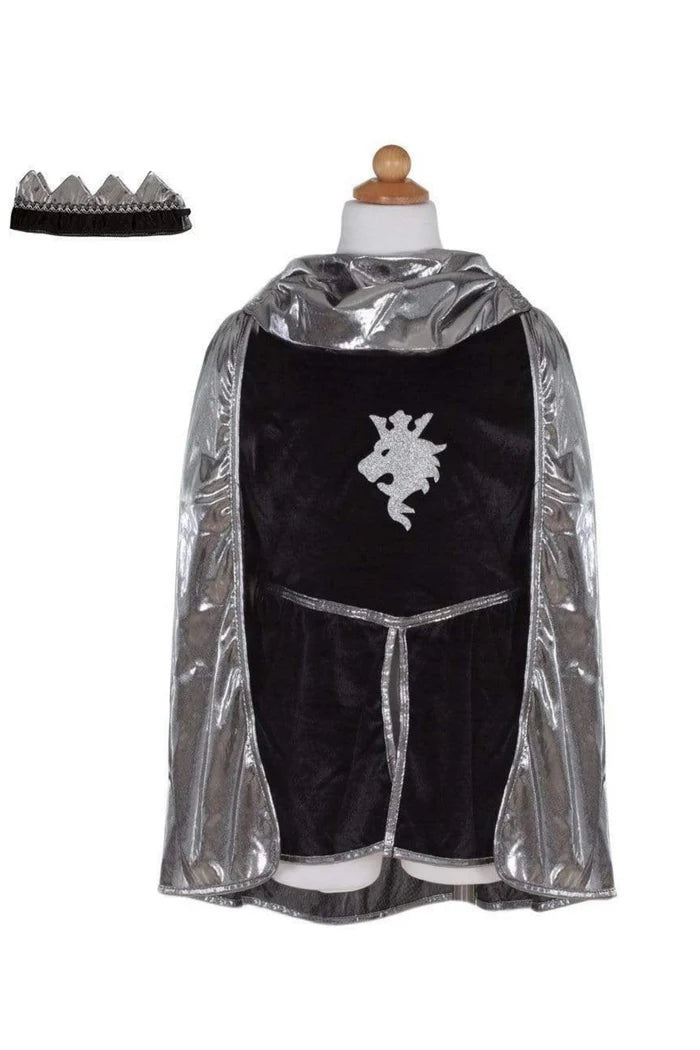 Silver Knight With Tunic, Cape, & Crown size 3-4