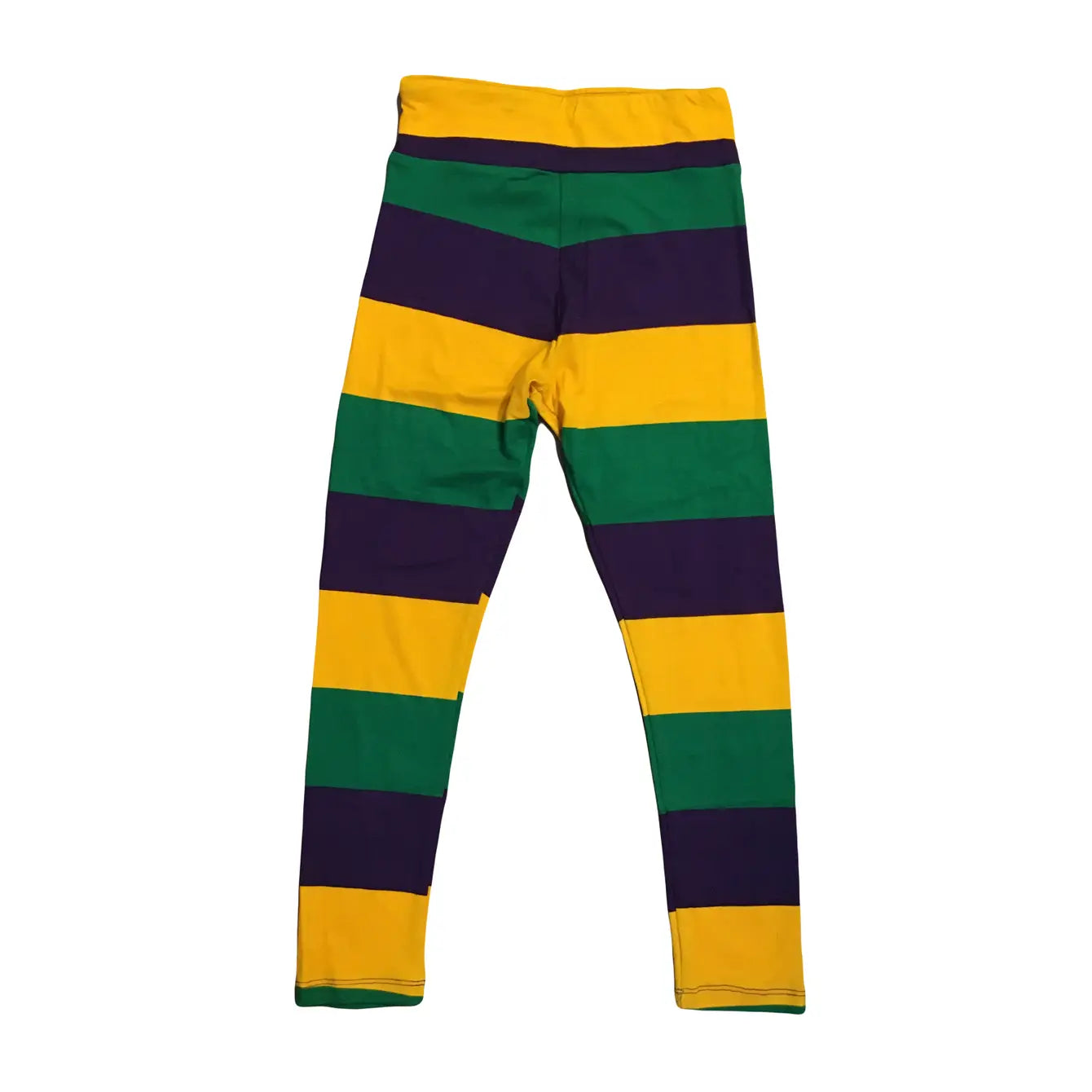 Traditional Mardi Gras Striped Kids Leggings