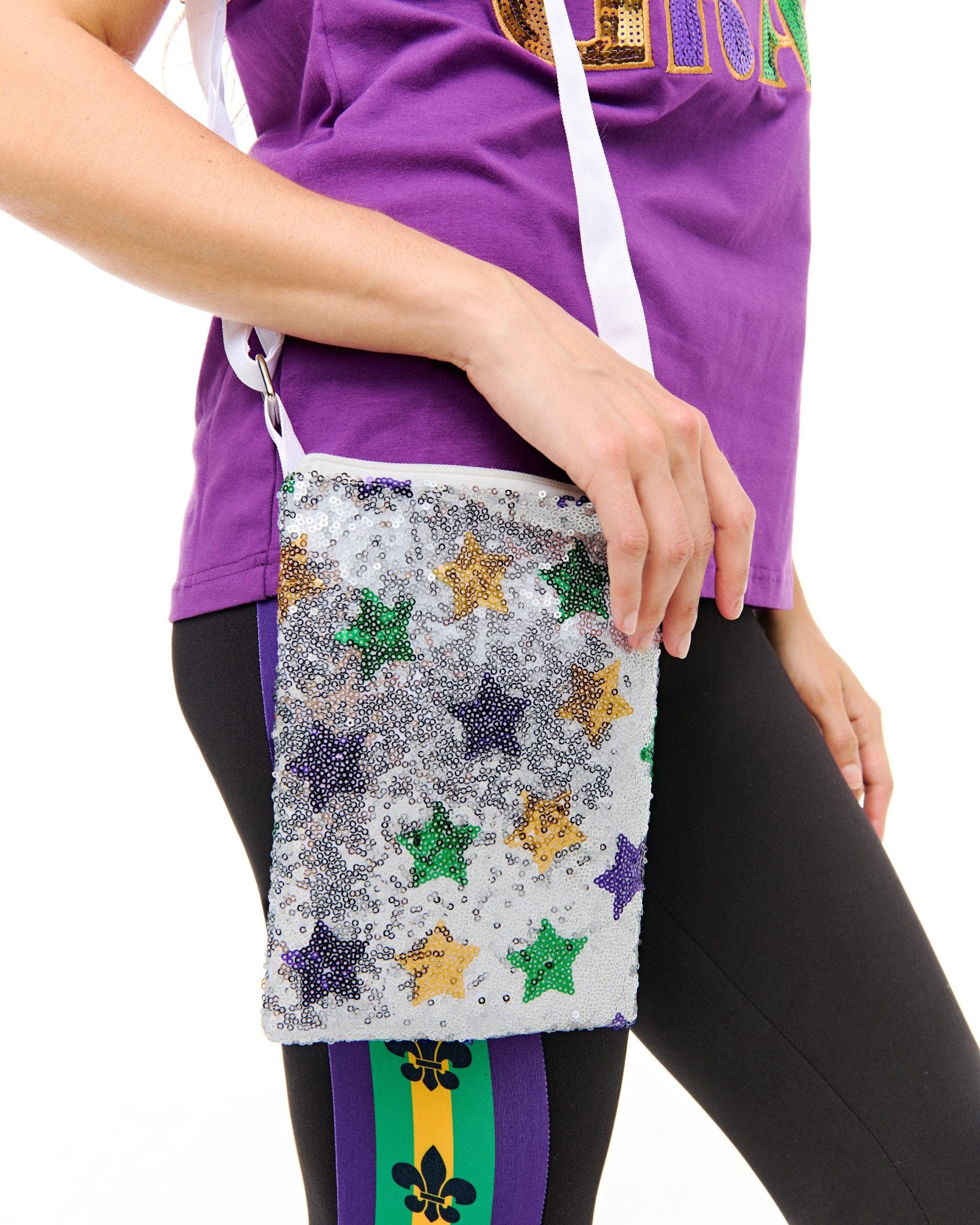 Mardi Gras Sequin Star Phone Bag