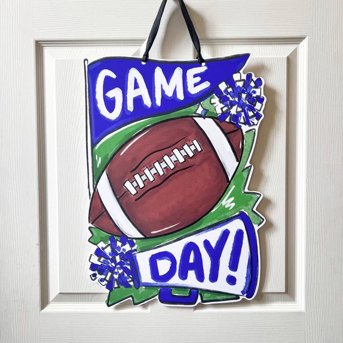 Game Day Door Hanger Blue & White
