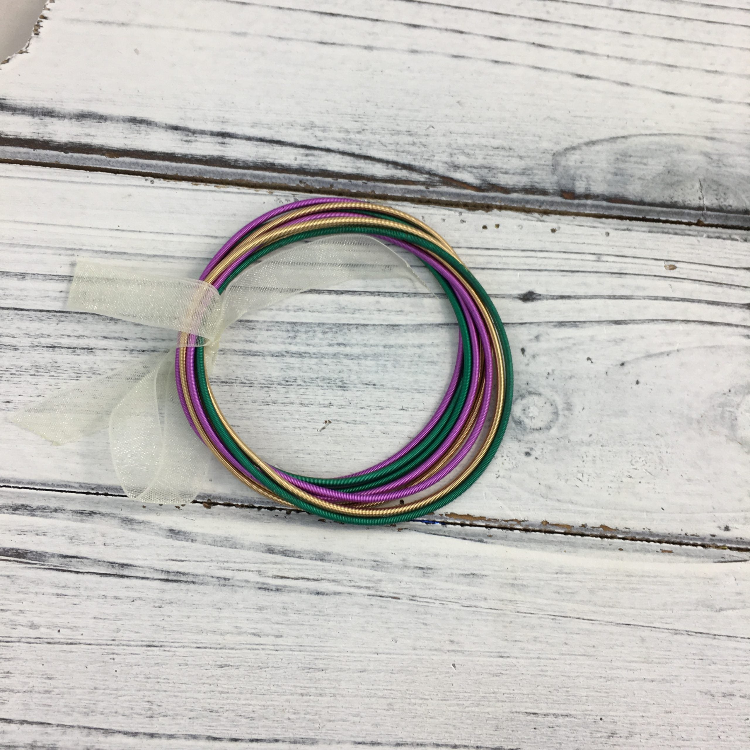 Mardi Gras Guitar String Bracelet