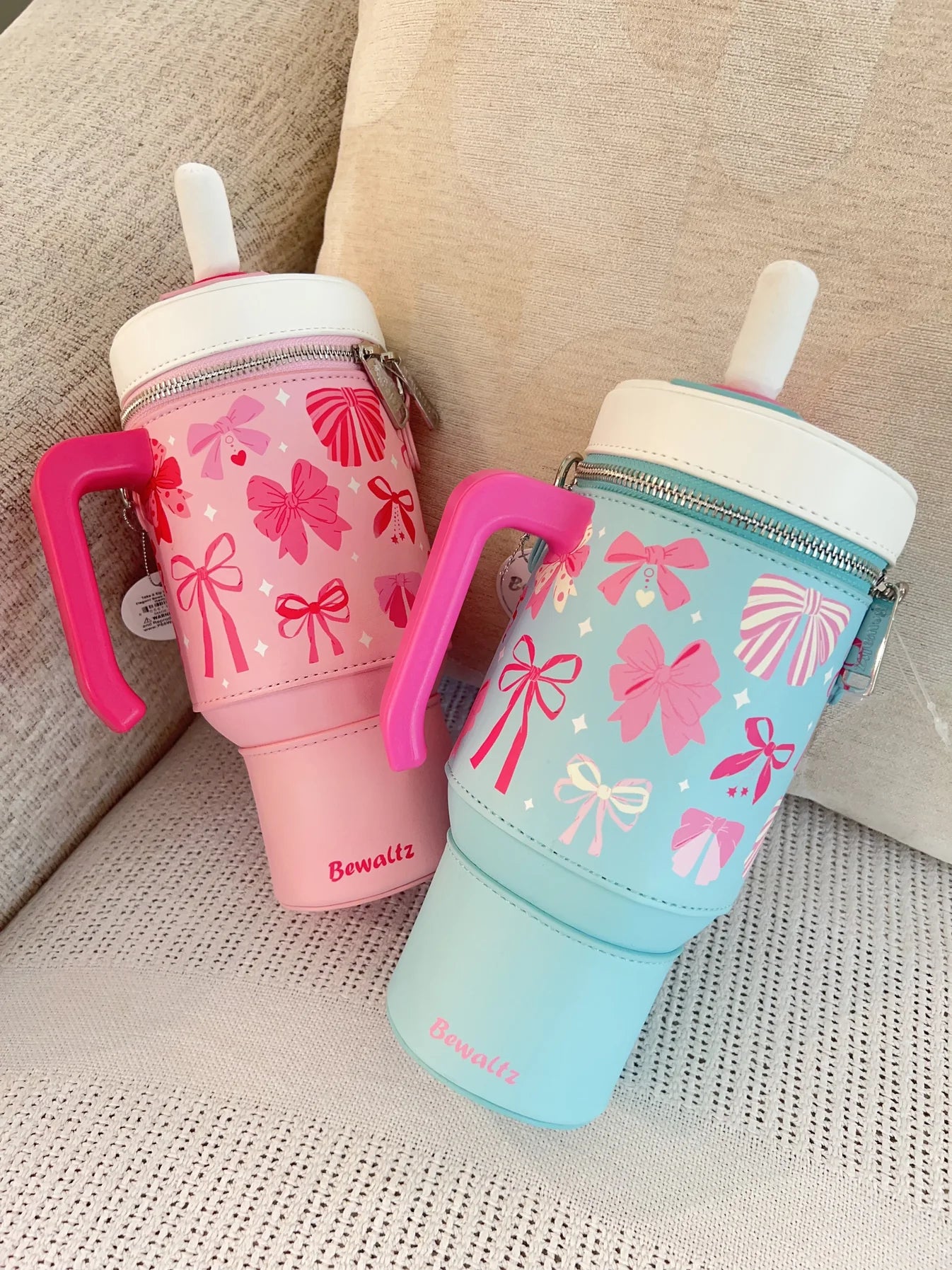 Take a Sip Water Cup - Elegant Bows Pink Crossbody