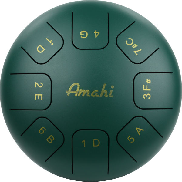 10" Steel Tongue Drum Green