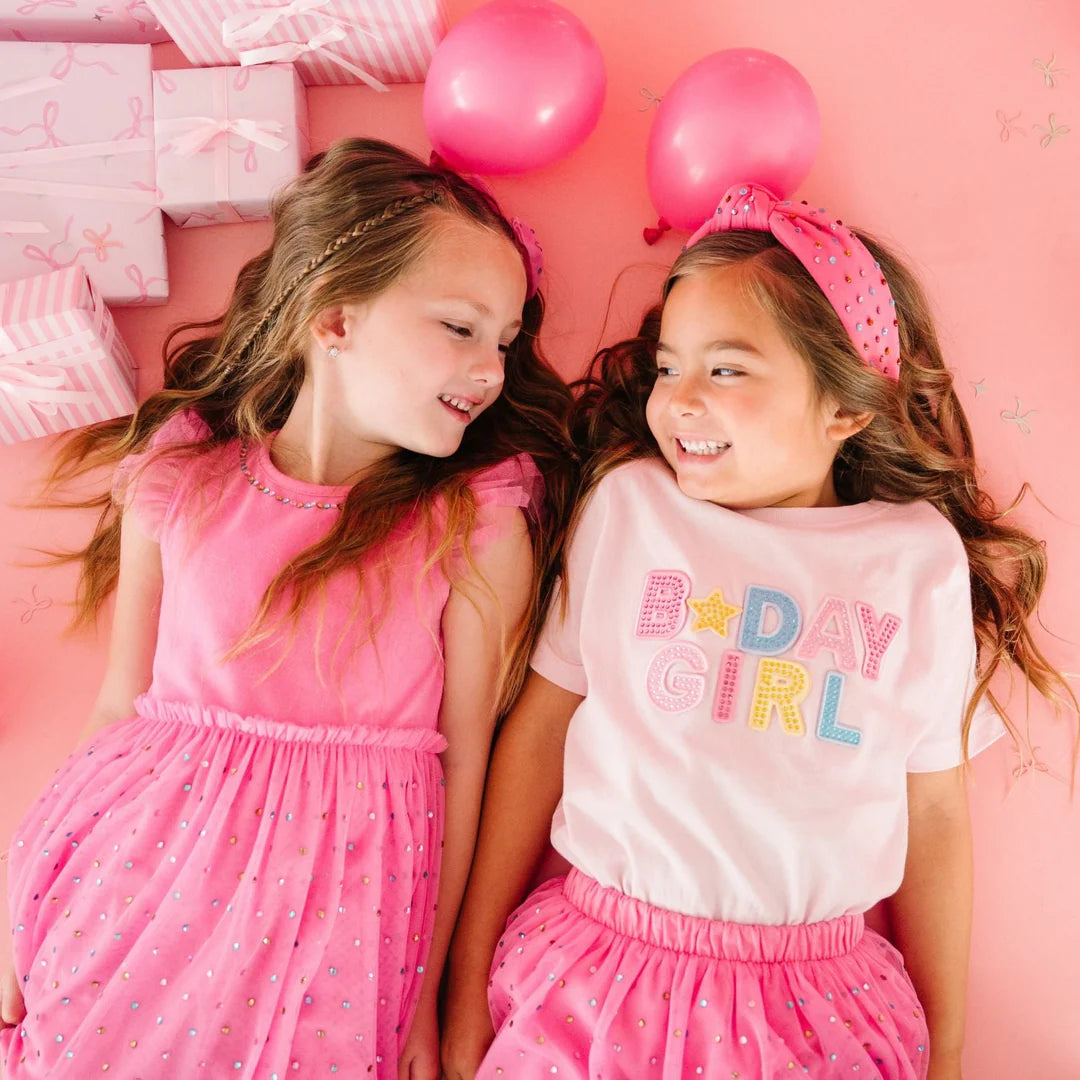 Birthday Girl Rhinestone Patch T-shirt