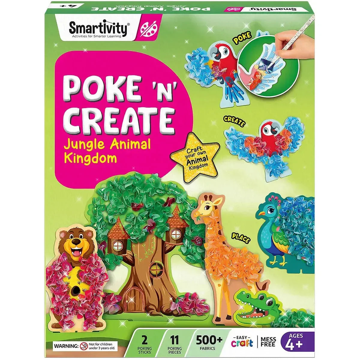 Poke N Create: Jungle Animal Kingdom - Mess Free DIY Activity Craft Kit