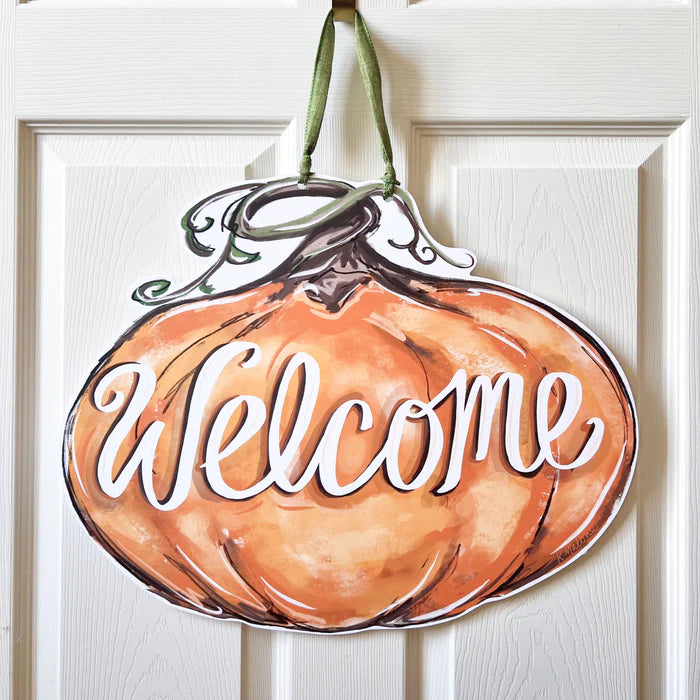 Pumpkin Welcome Door Hanger