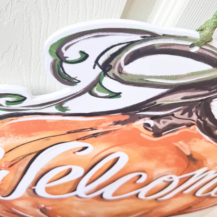Pumpkin Welcome Door Hanger