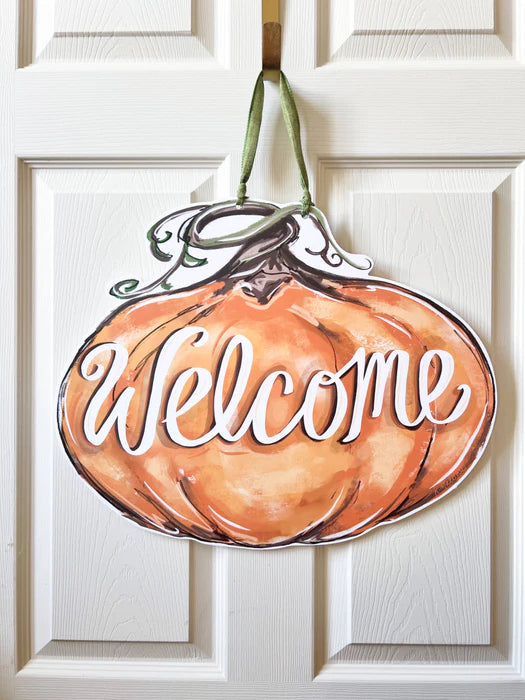 Pumpkin Welcome Door Hanger