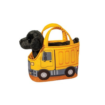 Construction Truck Pet Sak w/ Black Lab