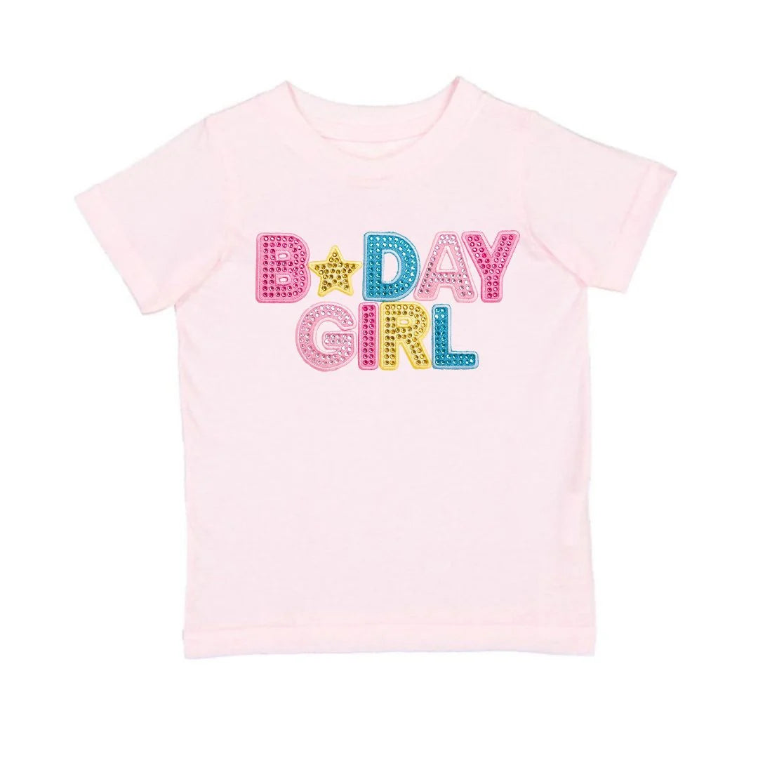 Birthday Girl Rhinestone Patch T-shirt