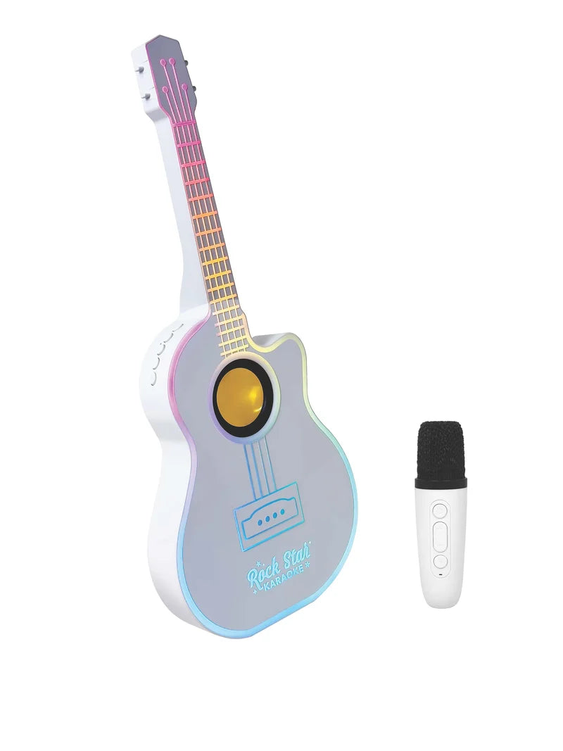 Rock Star Guitar & Microphone Karaoke Set White