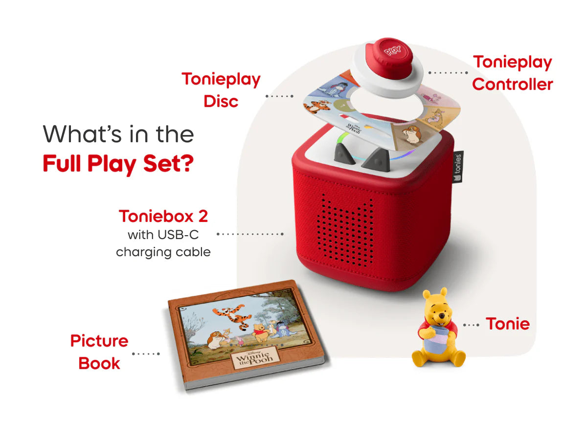 Tonies Box 2 Play Set - Winnie the Pooh (Red)