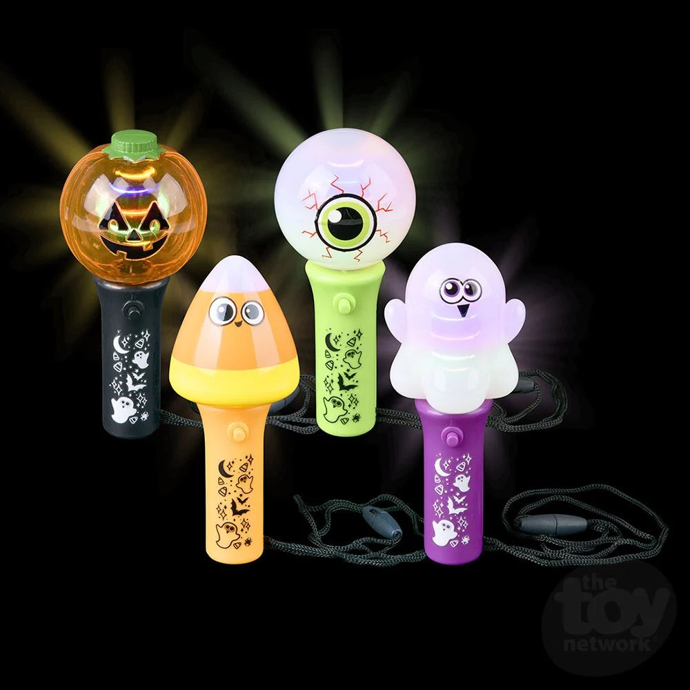 HALLOWEEN MINI LIGHT UP SPINNING WAND NECKLACE