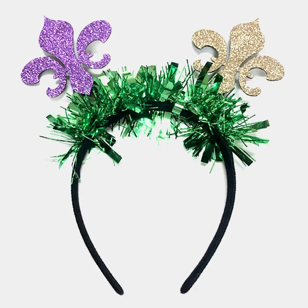 Mardi Gras Glitter Fleur De Lis Headband