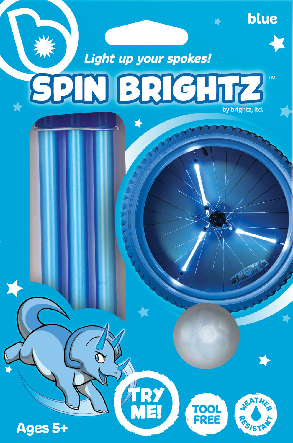 Spinbrightz Kidz LED Solid Blue Spoke Light Tubes