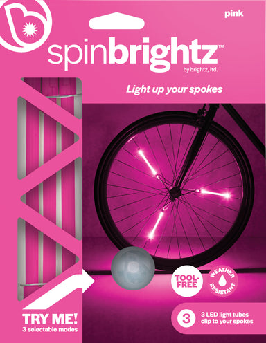 Spinbrightz Pink Led Bicycle Spoke Light Tubes