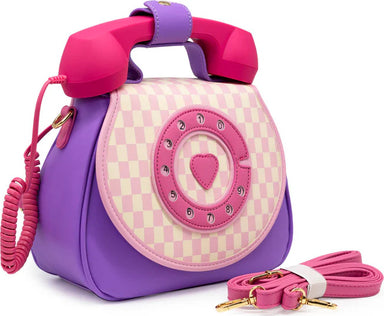 Ring Ring Phone Convertible Handbag (Pastel Checkerboard)