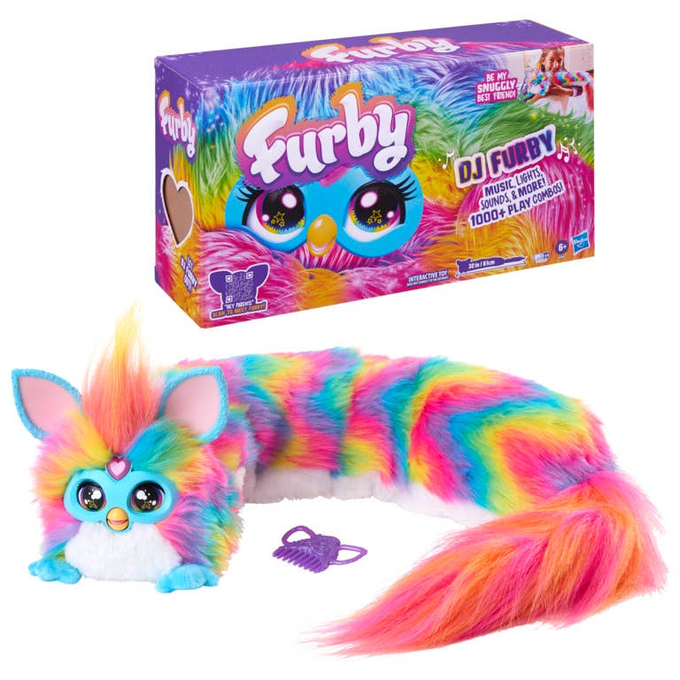 Furby DJ Interactive Plush Toy, Rainbow