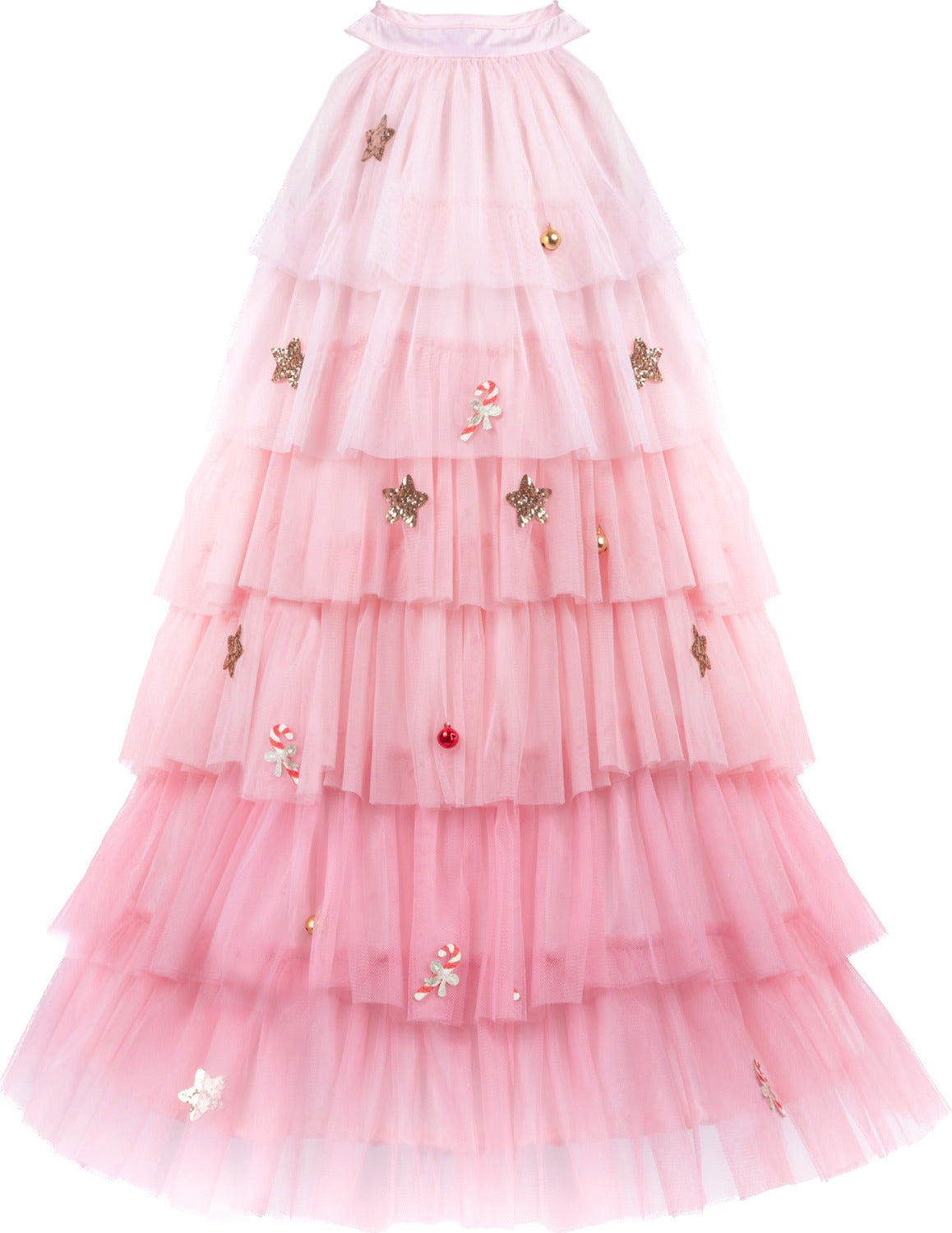 Blush Christmas Tree Dress & Headpiece (Size 3-4)