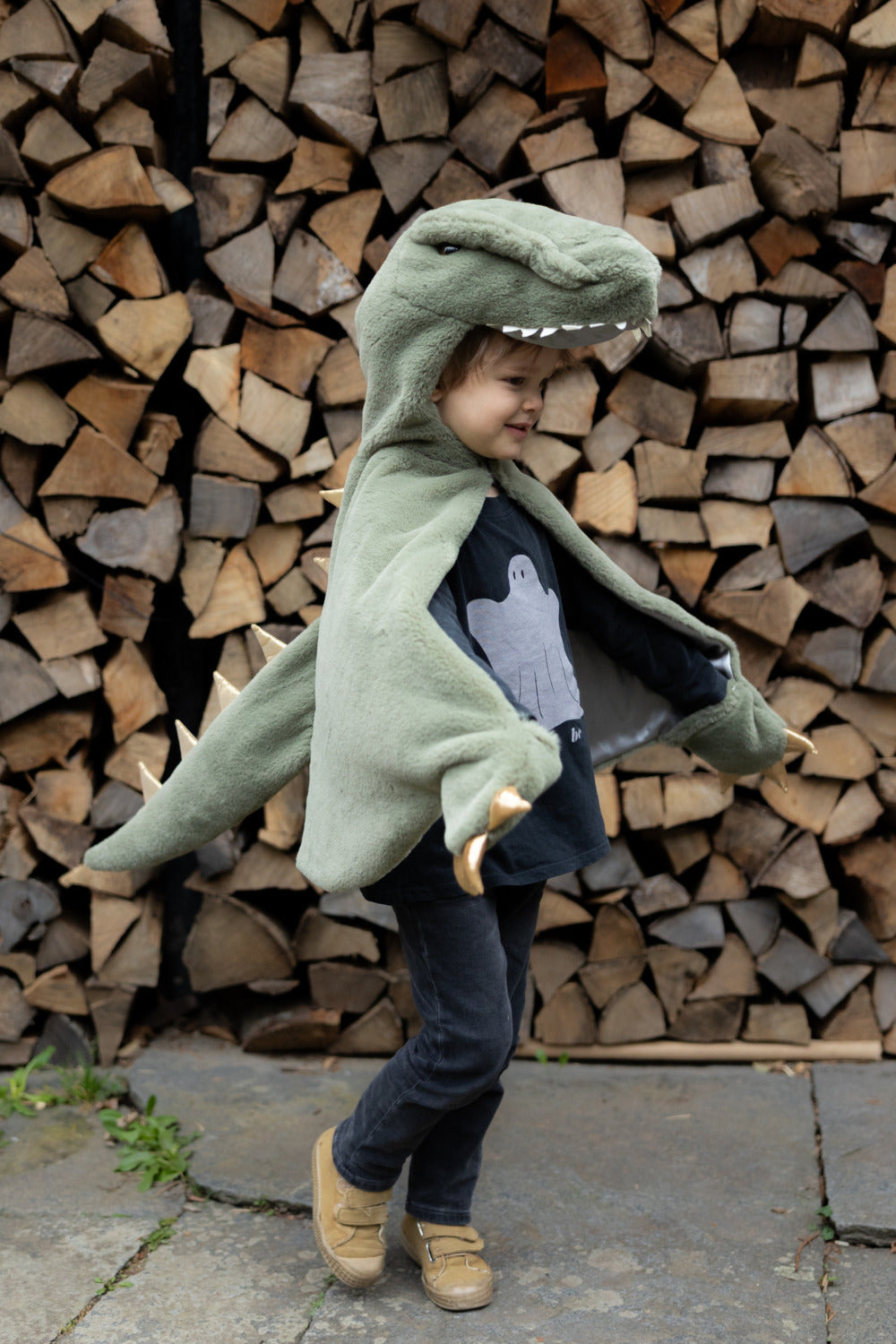 Green T-Rex Cuddle Cape (Size 5-6)
