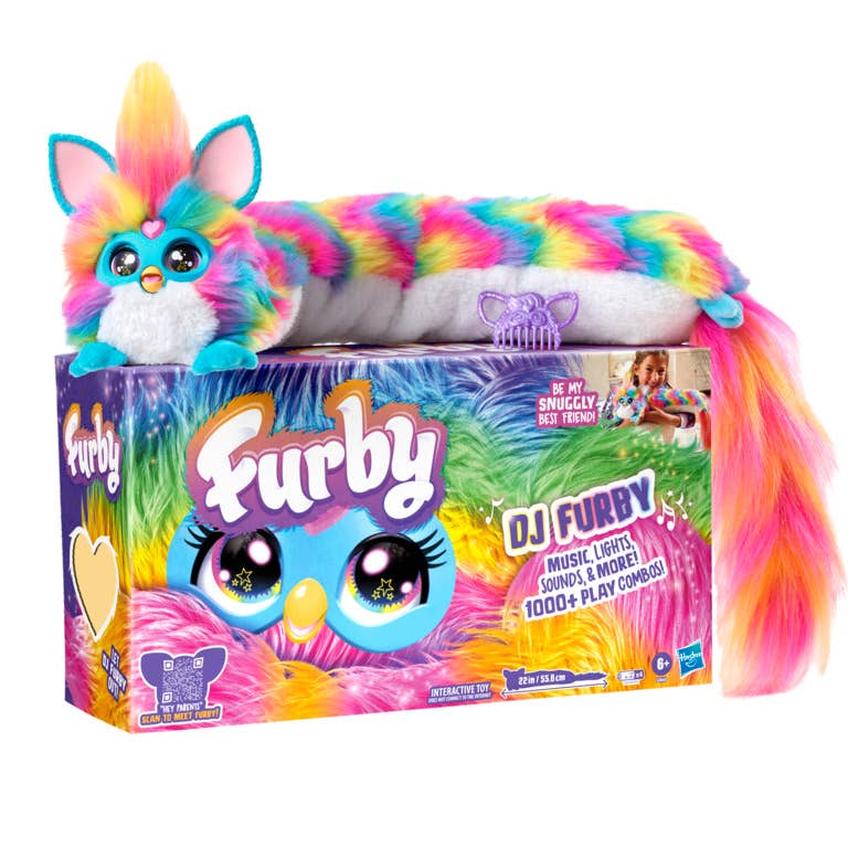 Furby DJ Interactive Plush Toy, Rainbow