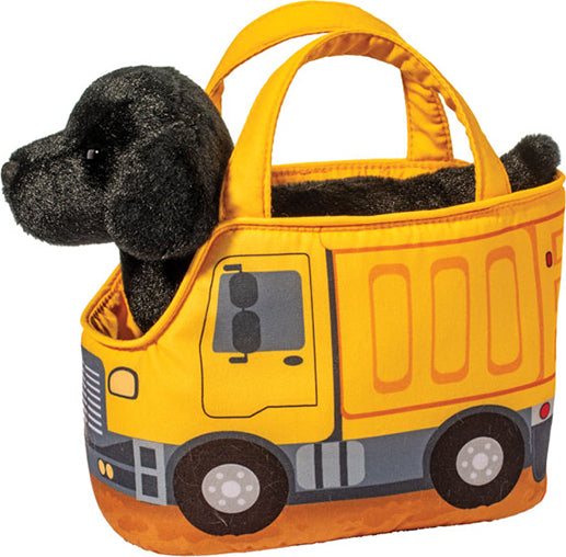 Construction Truck Pet Sak w/ Black Lab