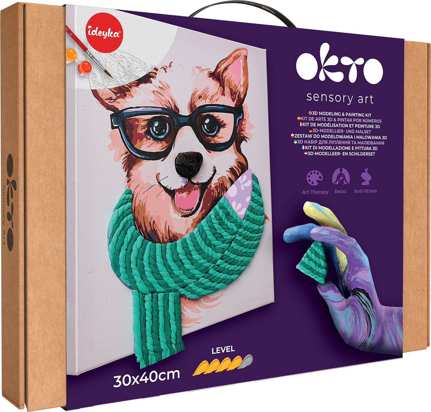 OKTO Air-Dry Clay 3D Painting Kit - Kit Fashion Corgi (11.8 x 15.7 in)