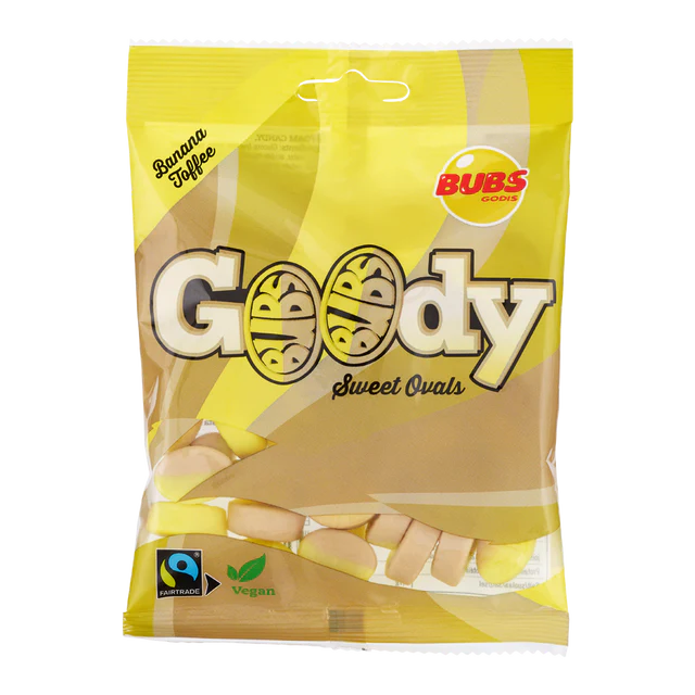 Bubs Ovals Banana Toffee Swedish Candy