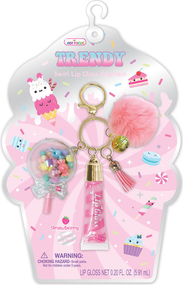 Trendy Lip Gloss with Keychain, Sweets