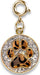 Gold Swivel Leopard Pawprint Charm