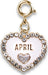 Gold April Birthstone Charm
