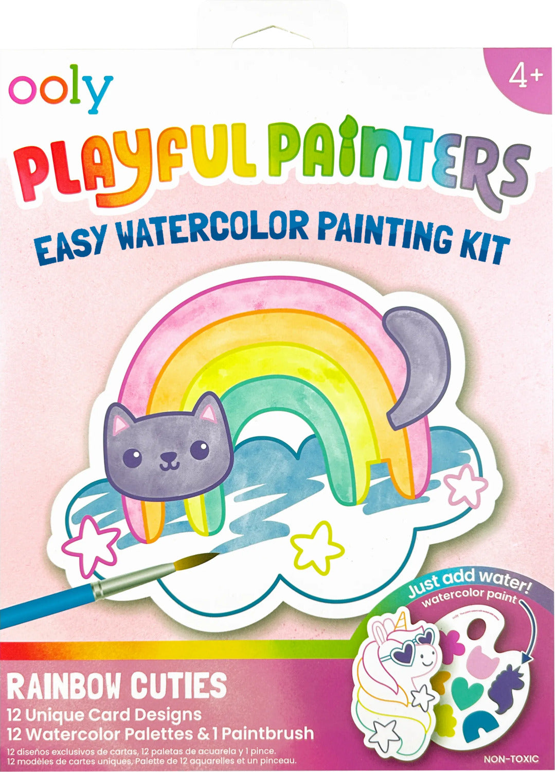 Playful Painters Easy Watercolor Painting Kit - Rainbow Cuties